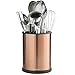 VonShef Copper Rotating Kitchen Utensil Holder Organizer with Removable Insert and Drain Holes, Stainless Steel, Height 7 Inches