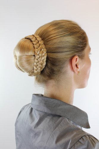 Hairpiece Hairbun BUN hairknot knot beautiful and traditional PLAIDED strands plaid BRIGHT BLOND N796-LG26
