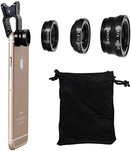 Fisheye Lens Instant Camera,Vi-GO,Mobile Lens,3 in 1 Mobile Phone Camera Lens Kit, 2 in 1 Micro Lens + Super Wide Angle Lens,Universal Can Apply To IPhone, SUMSUNG Smart-Phone and etc.