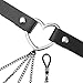 PiercingJ Adjustable Women Punk Choker Necklace Collar with Metal Body Chain Goth Ring Non-Piercing Faux Body Jewelry