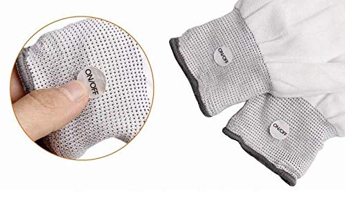 LED Gloves, Light Up Rainbow Flash Skeleton Hand Gloves 5 Colour 6 Modes Glow for Festivals/ Halloween/ Christmas/ Bonfire Night/ Party/ Games/ Gift, Small Size Kids(5-10 yrs Rainbow)