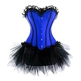 Wedding Lace up Boned Trim Corset with TUTU
