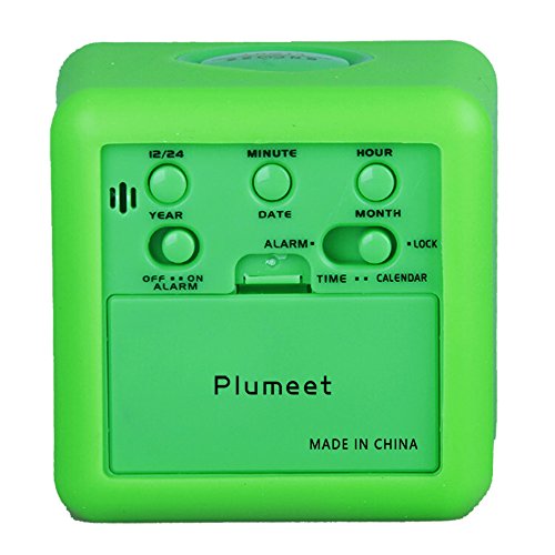 Plumeet Easy Setting Digital Travel Alarm Clock with Snooze, Soft Nightlight, Large Display Time/Date/Alarm, Ascending Sound Alarm/Handheld Sized, Best Gift for Kids (Neon Green)