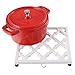 Square Cast Iron Trivet White Metal Trivets for Kitchen Dining, Hot Pot Holder Hot Pads for Table & Countertop - Heat Resistant Teapot Trivets
