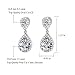 UMODE Teardrop Halo Cubic Zirconia CZ Dangle Drop Earrings for Women 1.15 In
