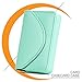FYY Handmade Premium PU Leather Business Name Card Case Universal Card Holder with Magnetic Closure (Hold 30 pics of Cards) Mint Green