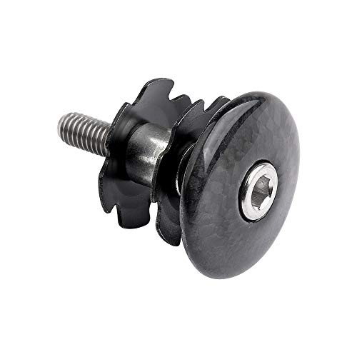 Yaruijia Bicycle Headset Carbon Fiber Top Cap Star Nut Titanium Bolt for Fork 1-1/8 Inch(Glossy,Titanium)