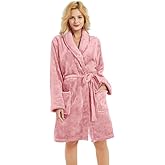 U2SKIIN Women Fleece Robe, Short Cozy Plush Robes for Womens Soft Shawl Collar Warm Spa Bathrobe