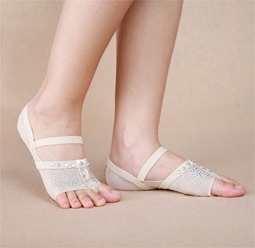 Professional Ballet Flats Women Belly Dancing Foot thong Dance Socks Accessories Shoe Toe Pads (L size (US7.5-8.5), black)