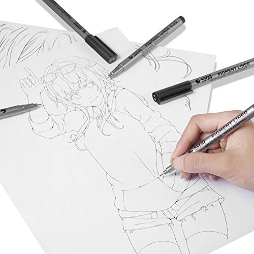 Black Precision MicroLine Pens Zanskar Waterproof Archival Ink Drawing