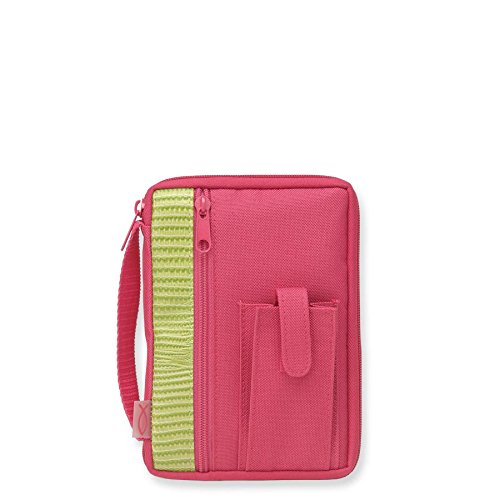 Enesco Faith & Grace by Gregg Gift Fuchsia Fish Detail Microfiber Compact Bible Cover, 6.875”