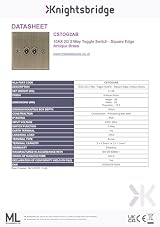 Knightsbridge 10AX 2G 2 Way Toggle Switch Square Edge Antique Brass view 3