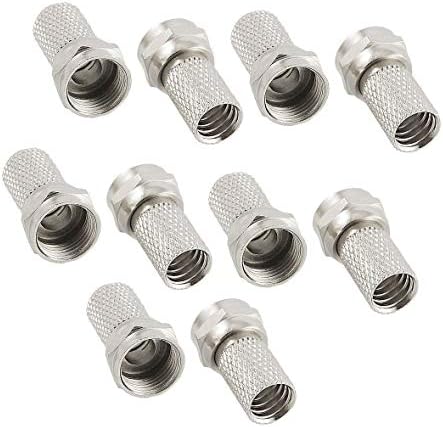 Aodesy Rg6 F-Type Male Twist-on Coax Coaxial Cable Radio Freqency Rf Fitting/Connector Adapter