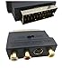 RGB Scart 20 Pin Male to 3 RCA AV Female + S Video Adapter Converter (Black)
