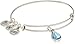 Alex and Ani March Birth Month Charm with Swarovski Crystal Rafaelian Silver Bangle Bracelet