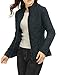 Allegra K Skyliner Model Down Jacket with Stand Collar Blue / L