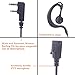Arama Walkie Talkie Earpiece Two-Way Radio Headset with PTT and MIC G Shape Adjustable for 2 PIN UV-5R BF-F8HP BF-888S Arcshell AR-5 A101K01