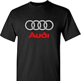 Audi Distressed Logo on a Black T Shirt