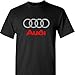 Audi Distressed Logo on a Black T Shirt