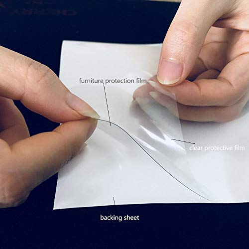 HOHOFILM Clear Self Adhesive Furniture Protective Film Cover Transparent Dinning Table Protector Coffee Table Top Marble Countertop Film,60"x118"