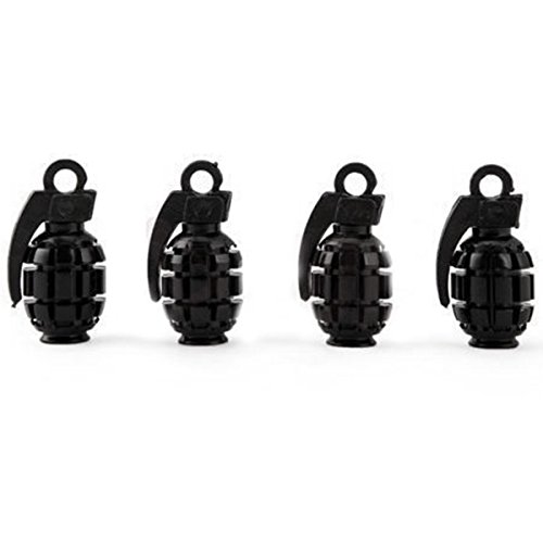 MeiBoAll 4 pcs Car Truck Motorcycle Bike Grenade Aluminum Tire Wheel Valve Stem Caps