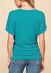 MBJ WT817 Womens Dolman Drape Top with Side