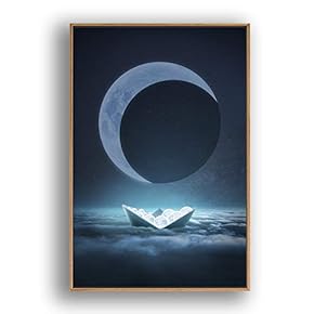 Framed for Living Room Bedroom Moon with Bright for