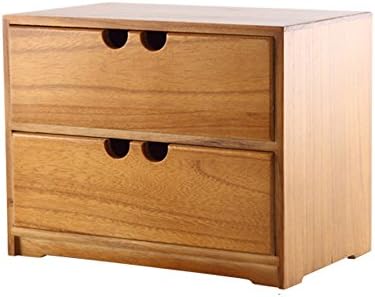 Wooden Jewelry Box NAN Solid wood jewelry box Cosmetics Drawer table Storage box Desk Storage Organizer (Size : 26*16*20.2cm)