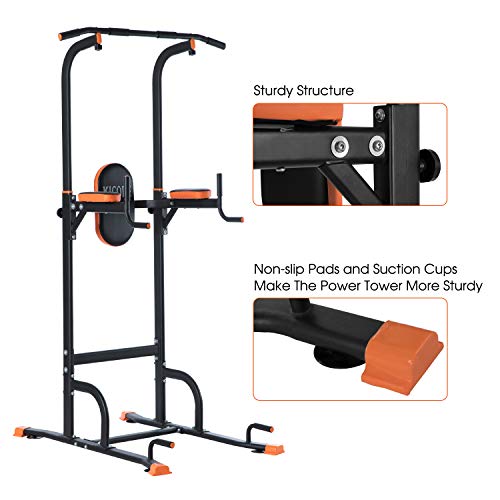 Kicode Power Tower, Pull up Dip Station with Push Up Bars, Strength Training Exercise Home Gym Equipment, Adjustable Height Heavy Duty Workout Stand Station for Home, Gym, Office, Outdoor - Thumbnail 2