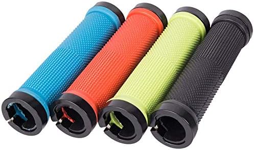 VOANZO Bicycle Handlebar Grip Double Lock Straight Rubber Handle Protector Grip Non-Slip Mountain Road Bike Grips (Black) - Image 5