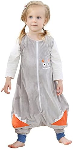 Mycloth IDGIRL Baby Kids Toddler Flannel Zipper Pajamas Jumpsuit Romper (3-5 Years Old, Grey)