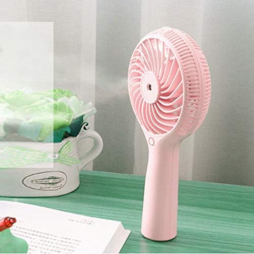 SHUDAGE Water Spray Misting Fan, Mini Handheld Beach Cooling Fan, Portable Humidifier Mister Fan AA Battery Powered, for Travel\Camping\Riding\Hiking\Hanging\Walking (pink)