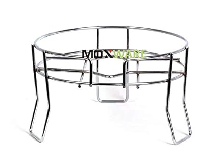 MOXWARE Heavy Stainless Steel 3 Leg Plant Pot Stand - Planter Stand - Matka Stand for Home,Office, Garden - Chrome Plated (25 x 25 x 15 cm)