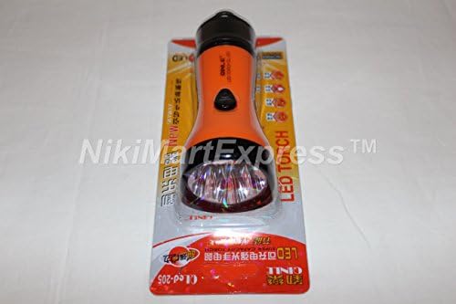 Rechargeable Flashlight 5 LED Touch Ultra Bright Plug In Wall Charge (orange/black)
