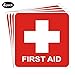 dealzEpic - First Aid Cross Sticker Sign - Self Adhesive Peel and Stick Vinyl 1st Aid Decal Symbol - 3.94x3.94 inches | Pack of 4 Pcs