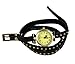 PromiseU Women's Classic Leather Strap Roma Number Dial Quartz Watch