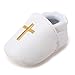 Delebao Baby Boy Girl PU Leather White Shoes Prewalker Slippers Soft Sole Infant Toddler Sneaker (3-6 Months, Gold)