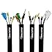Electris Cable Management Sleeve 4 Pack Neoprene Wire Hider Cord Holder | Cable Organizer Tube Concealer Wrap With Zipper | Wrapper Wires Ties Solution | Cord Protector | Bundler Loom Cover