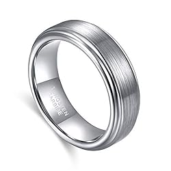 TRUMIUM 6mm Mens Womens Tungsten Wedding Ring Matte