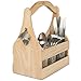 Wooden Beer Caddy Carrier w/Bottle Opener & Removable Inserts
