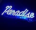 Neon Signs Blue Paradise Beer Bar Bedroom Neon Light Handmade Glass Neon Lights Sign for Bedroom Office Hotel Pub Cafe Recreation Room Wall Decor Night Light(14