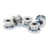 BIQU GT2 16Teeth 3mm Bore Aluminum Timing Belt Idler Pulley for 3D Printer 6mm Width Timing Belt (Pack of 5pcs)