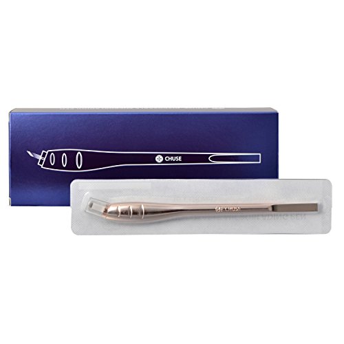 CHUSE M66 16 Curved 5pcs Disposable Microblading Pen With Sterile Microblades (Gold)