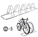 CyclingDeal 5 Bicycle Floor Type Parking Rack Stand - for Mountain and Road Bike Indoor Outdoor Nook Garage Storage