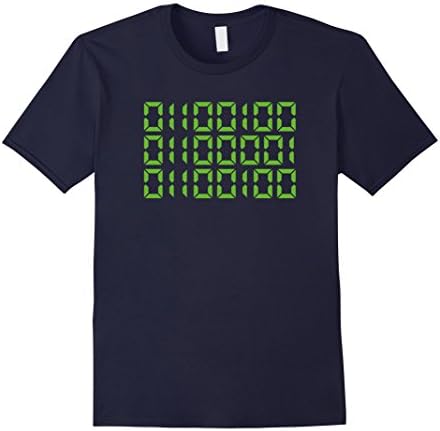 Mens Dad In Binary Code T-Shirt - Funny Father's Day Gift - Green Large Navy
