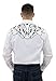 STARR Western Cowboy Shirt for Men by Snap Front, Long Sleeve, Embroidered, Retro | Flame Design, Smile Pockets | Trim Fit SHC001-WHITE-Size-XL