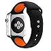 Apple Watch Band, Solomo [Sport Series] Fashion iWatch Strap Soft Durable Silicone Replacement Stripe Color Splicing Style with Women / Men Wristband for Apple Watch Nike+,Series 3 /2 /1 (42MM Orange)
