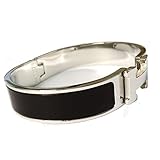 Buckle Bangle Bracelet 12MM Color Siver/Black