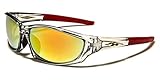X-Loop Men's Frosted Clear Frame Colorful Wrap Around Baseball Cycling Running Sports Sunglasses