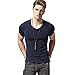 XShing Mens Slim Fit T Shirts Soft Short Sleeves Athletic Muscle Cotton Activewear Blue